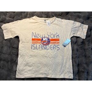 New York Islanders NHL Hockey T Shirt Cream Size S/CH/P 4/6 Official Licensed